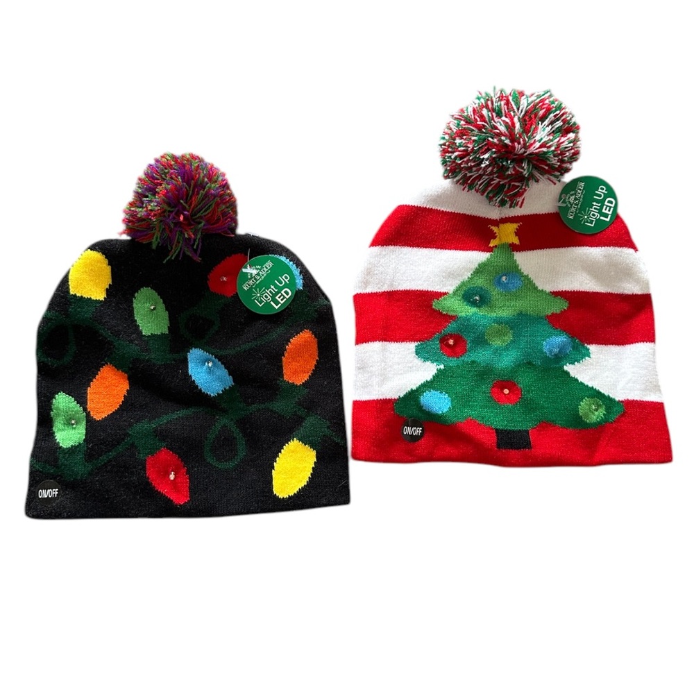 Set of Two New Christmas Beanie Hats